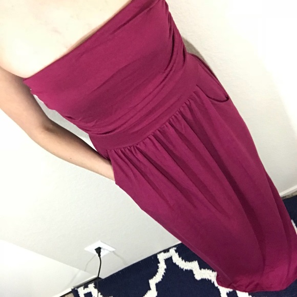 Wine Maxi Dress w Pockets - Picture 5 of 5